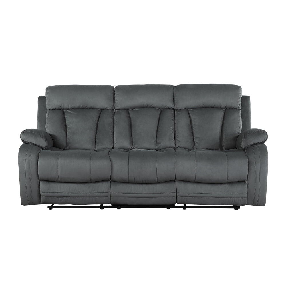 Global United Reclining Transitional Microfiber Fabric Sofa