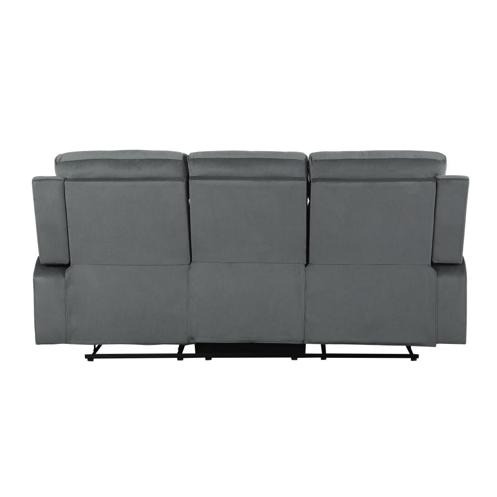 Global United Reclining Transitional Microfiber Fabric Sofa
