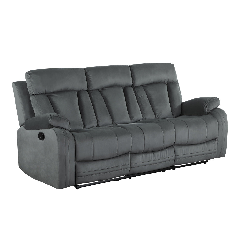 Global United Reclining Transitional Microfiber Fabric Sofa