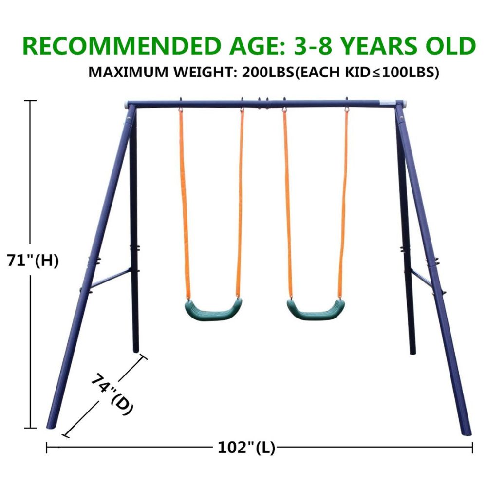 Two  Station Swing Set for Children