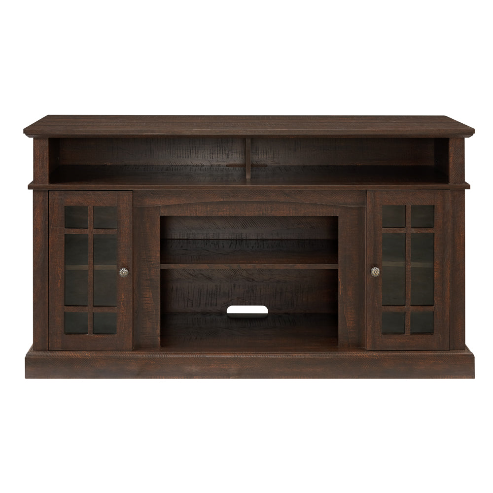 Classic TV Media Stand Modern Entertainment Console for TV Up to 65" with Open and Closed Storage Space, Espresso, 58.25"W*15.75"D*32"H