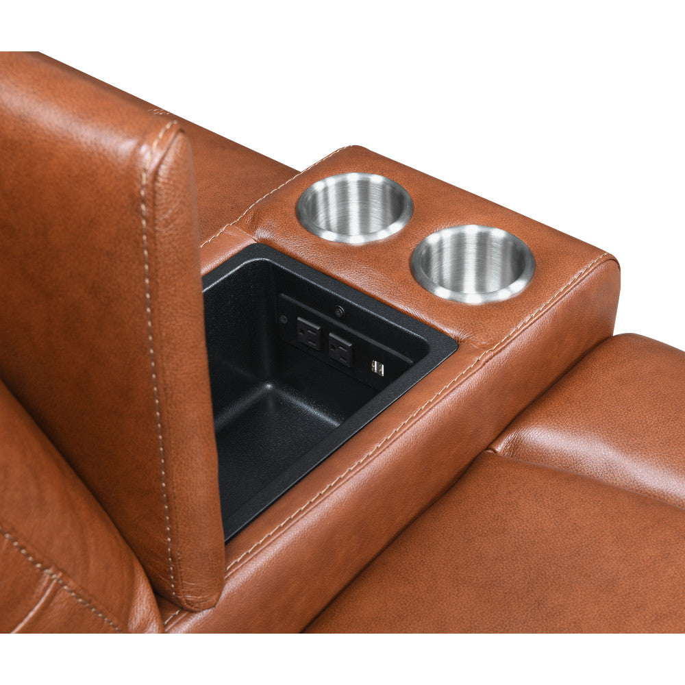 Contemporary Style Motion Set - Top-Grain Leather, Power Headrest and Footrest - Fashion-Forward Colors, Convenient USB Charging