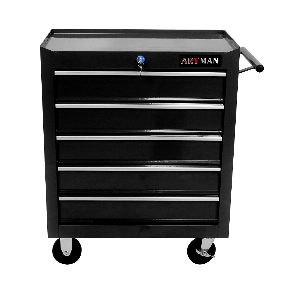 5 Drawer Tool Chest, Tool Storage Cabinet for Garage Storage with 4 Wheels and Locking System, BLACK