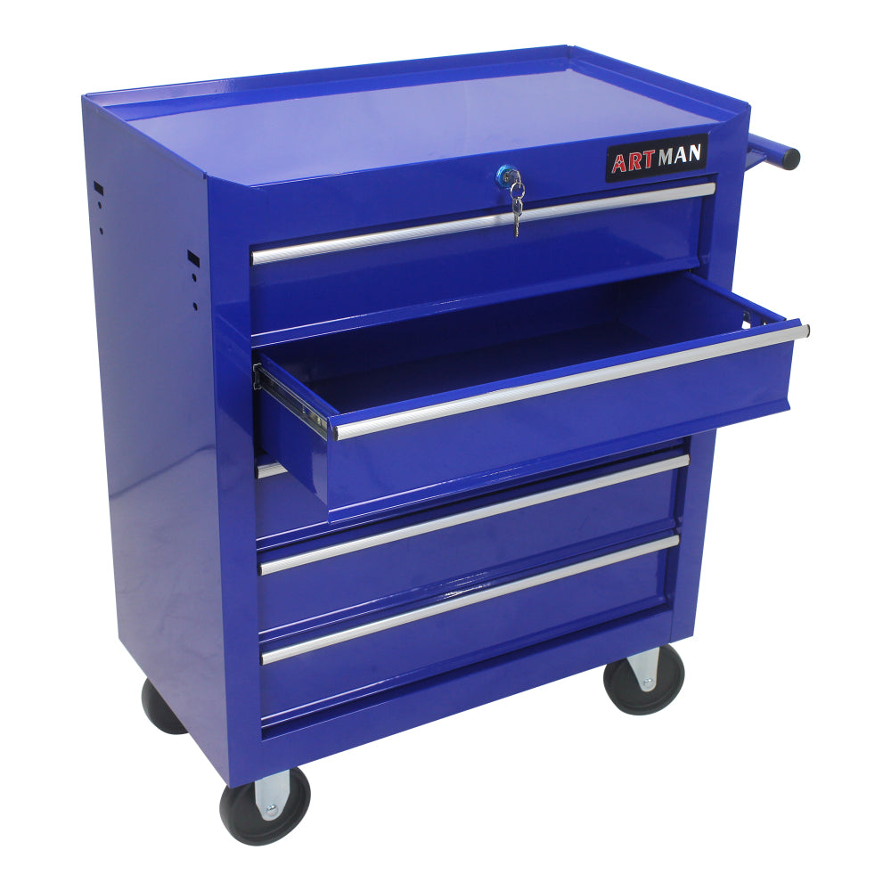 5 Drawer Tool Chest, Tool Storage Cabinet for Garage Storage with 4 Wheels and Locking System, BLUE