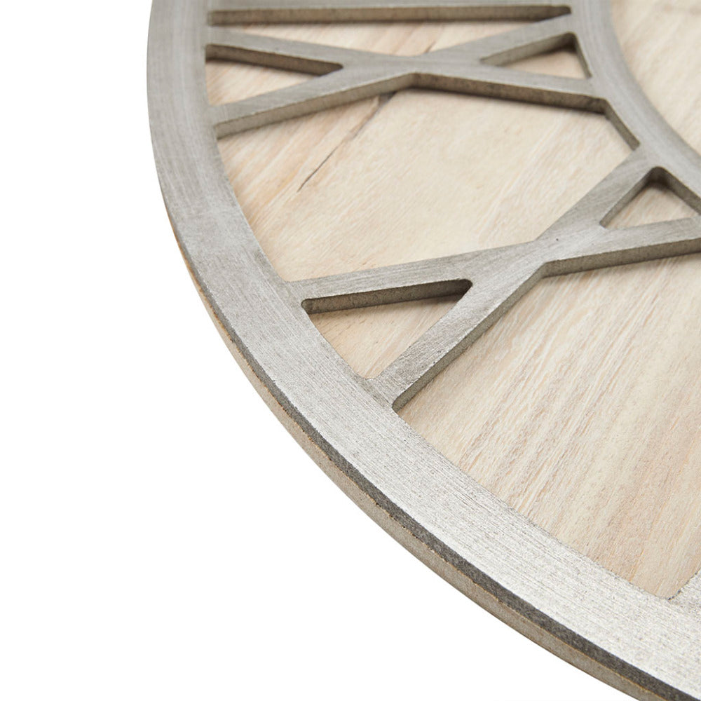 23.6" Wood Wall Clock Natural/Grey See below