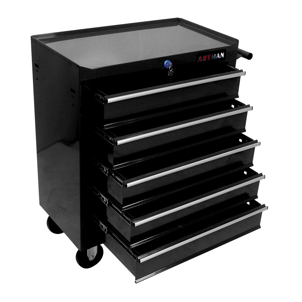 5 Drawer Tool Chest, Tool Storage Cabinet for Garage Storage with 4 Wheels and Locking System, BLACK