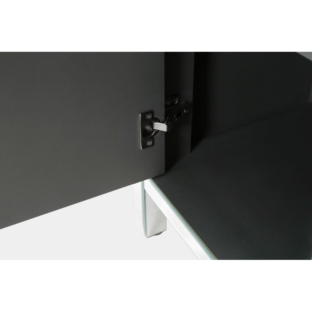 Storage Cabinet With Mirror Trim And Diamond Shape Design  Spliced Combination For Living Room, Dining Room, Entryway, Kitchen