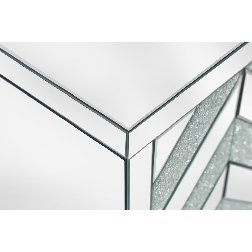 Storage Cabinet with Mirror Trim and M Shape Design Spliced Combination For Living Room, Dining Room, Entryway, Kitchen