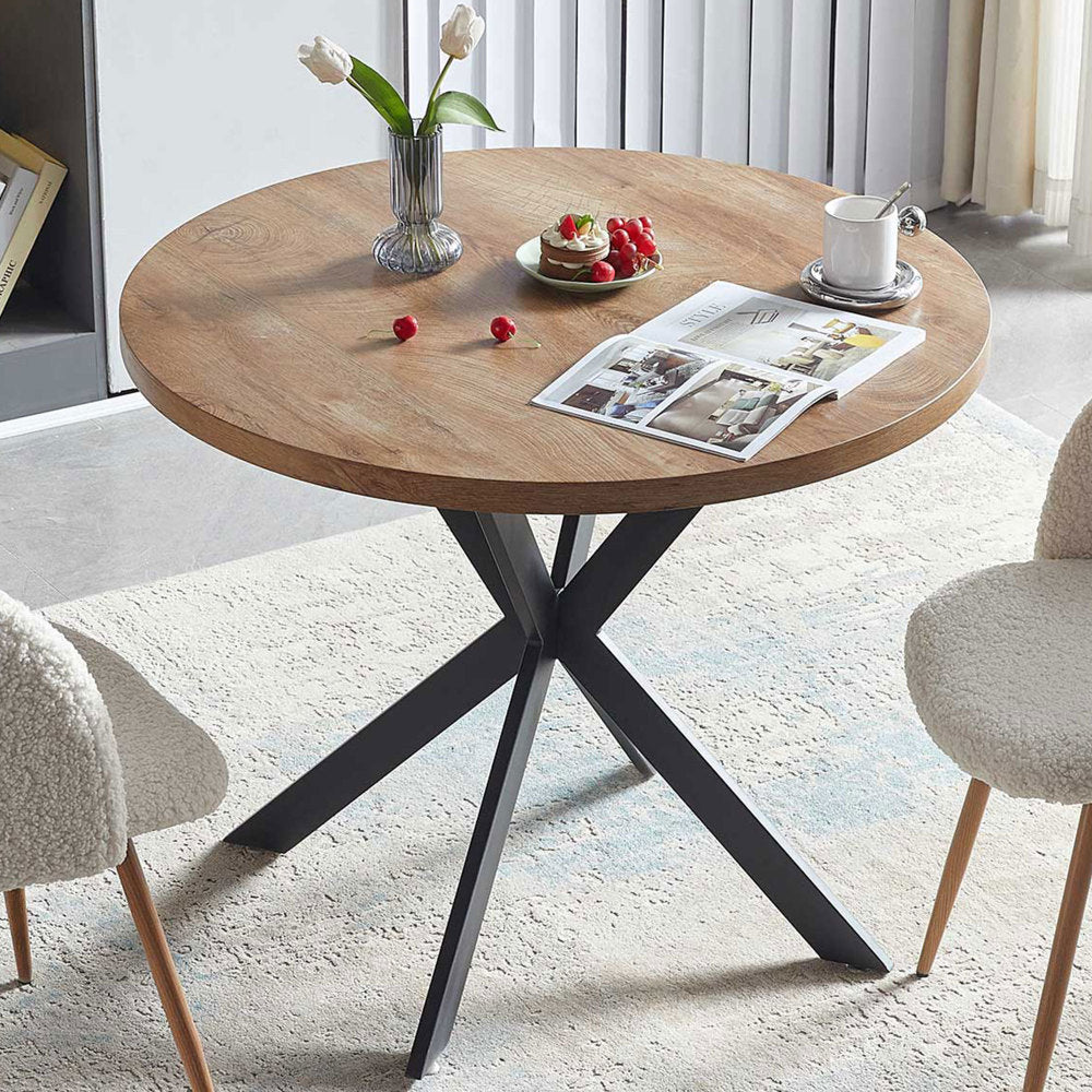 Creative Design Veneered MDF Wood Structure Rectangular Walnut Dining Table