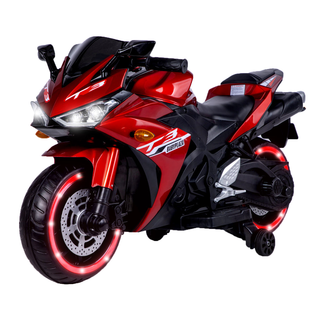 kids motorcycle, 12V motorcycle for kids 3 4 5 6 years Boys Girls  12v7ah kids motorcycle ride on toy with Training  Wheels/manual throttle/ drive by hand /Lighting  wheels