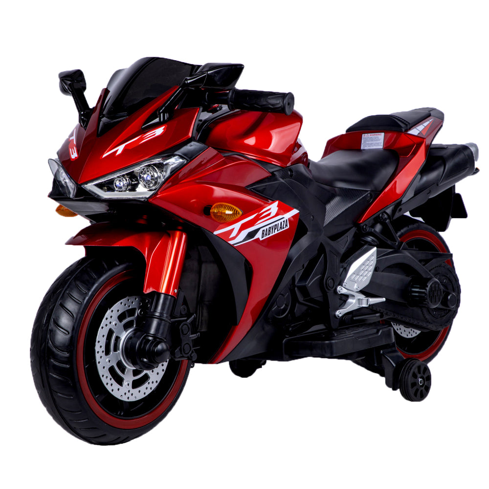 Kids Motorcycle 12 V Motorcycle For Kids 3-8 Years Boys Girls,Kids Motorcycle Ride On Toy With Training  Wheels/Manual Throttle/ Drive By Hand /Lighting  Wheels