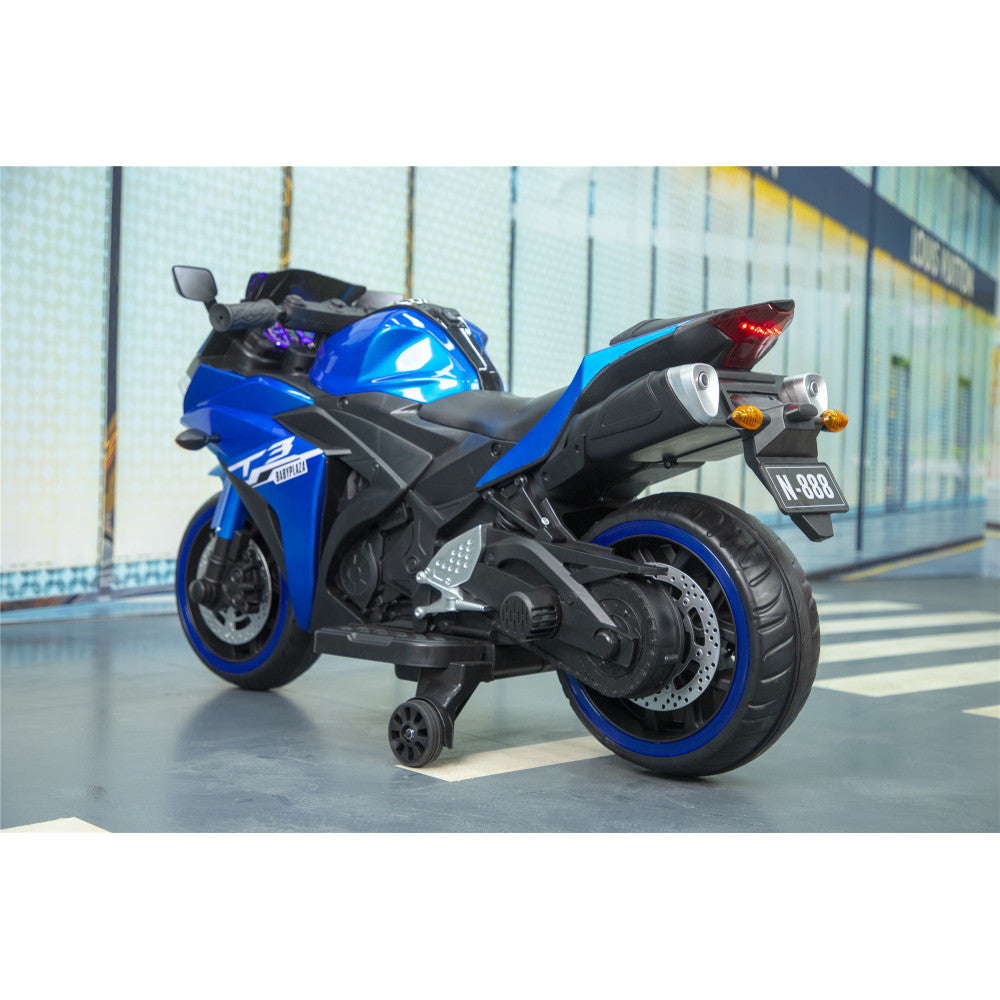 kids motorcycle, 12V motorcycle for kids 3 4 5 6 years Boys Girls  12v7ah kids motorcycle ride on toy with Training  Wheels/manual throttle/ drive by hand /Lighting  wheels