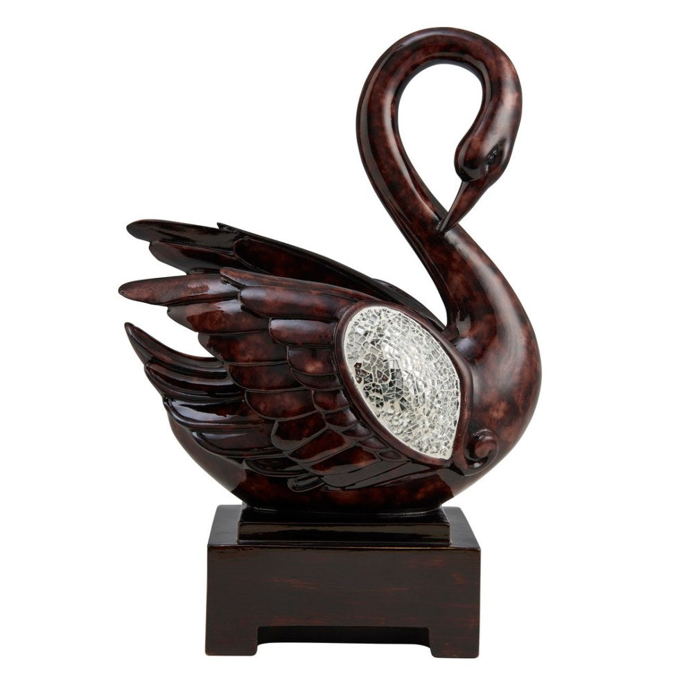 16.5-Inch Tall Folius Floral Foliage Swan Decor