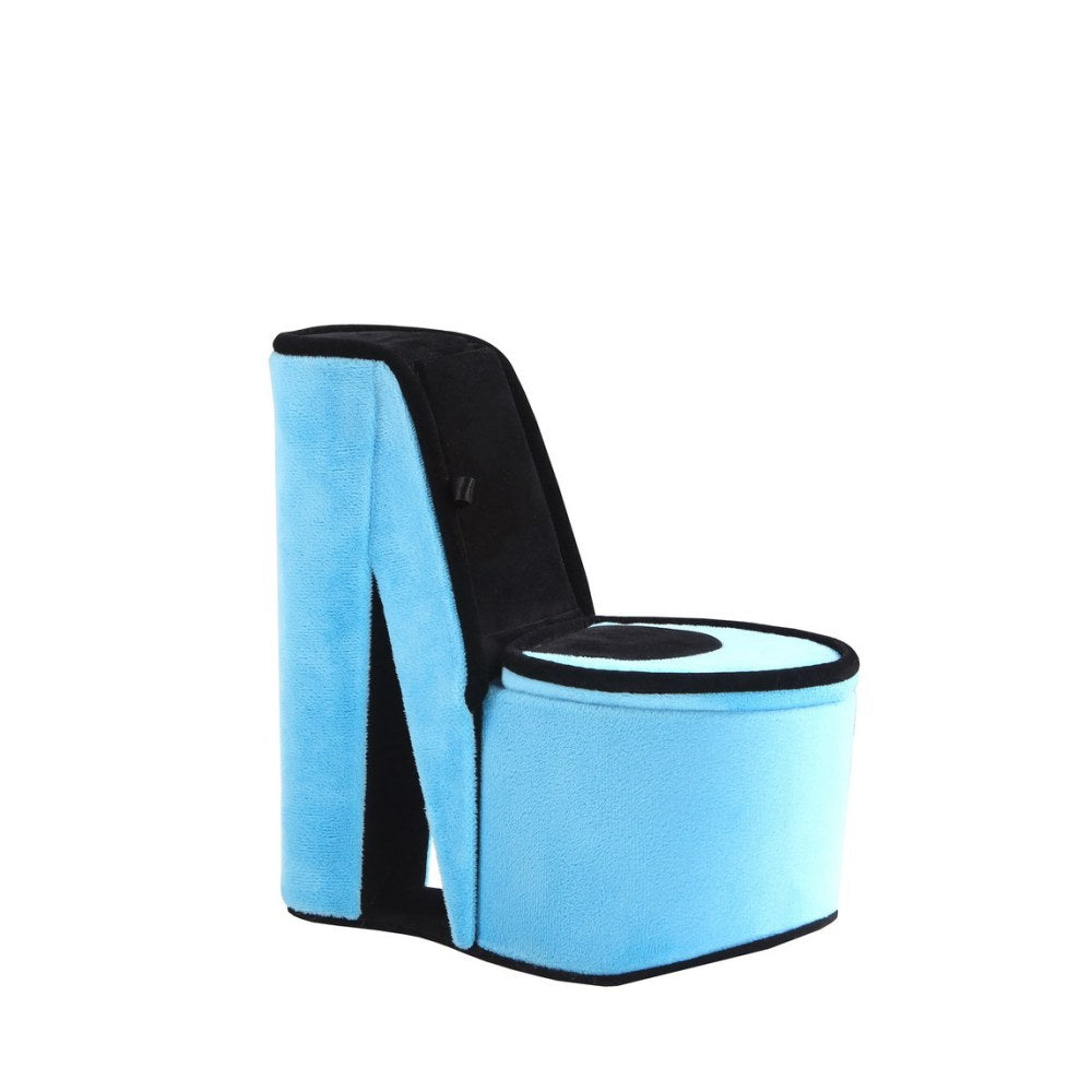 9" Tall Display Jewelry Box with Hidden Storage, High Heel Shoe Design, Turquoise Velvet