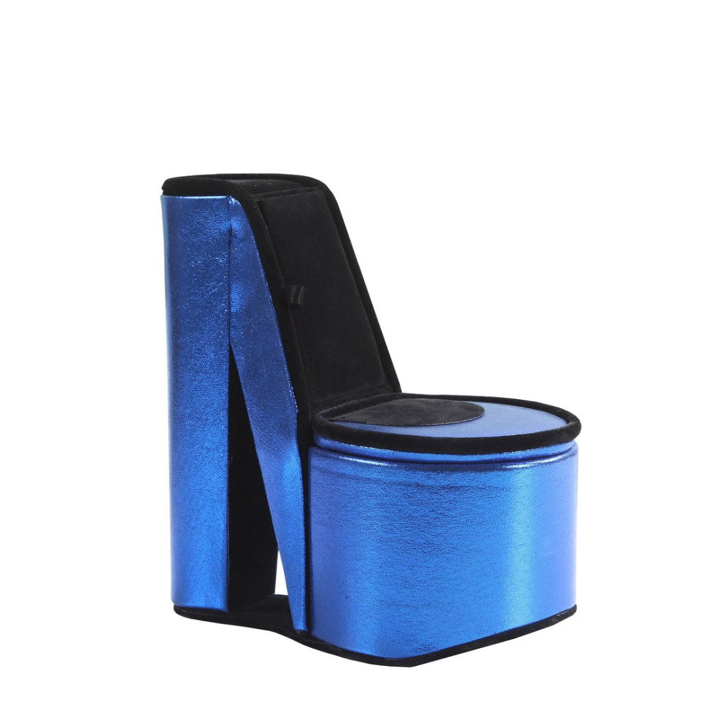 9" Tall Display Jewelry Box with Hidden Storage, High Heel Shoe Design, Leopard Print