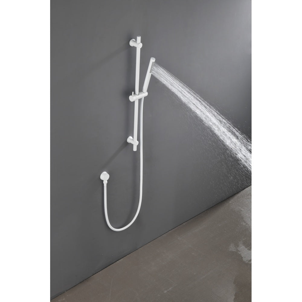 SHOWERS Stainless Steel Slide Bar Grab Rail  Includes Handheld Shower Head and 69-Inch Hose