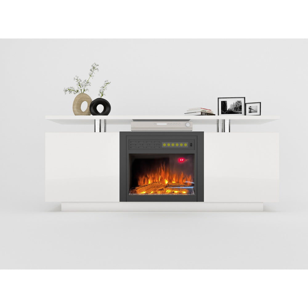 160CM high gloss TV cabinet tv unit with fireplace ,have heat and flame color changes