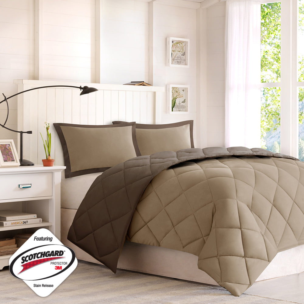 Twin/Twin XL 3M Scotchgard Diamond Quilting Reversible Down Alternative Comforter Set