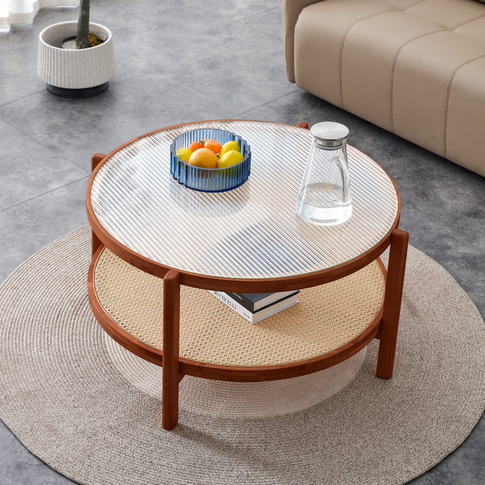 Chinese style log wind Imitation rattan tea table rectangular solid wood coffee  table small family living room tea table