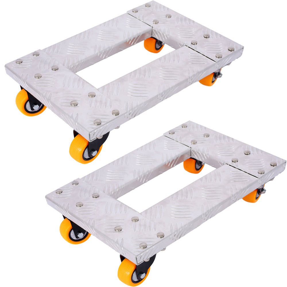Movers Dolly Heavy Duty Furniture Dolly Trolley Cart  18''x12'' Aluminum Frame with 3'' TPU Professional Casters with Brake Option 2pcs set