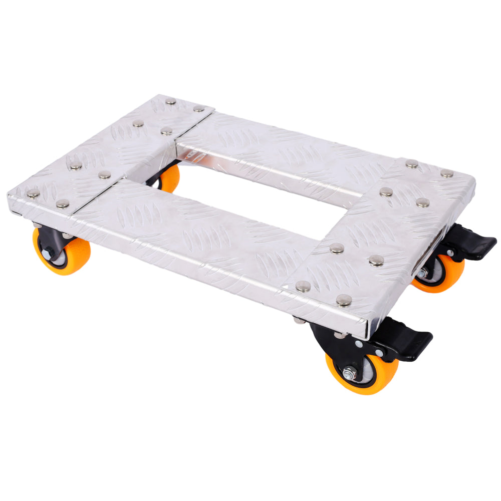 Movers Dolly Heavy Duty Furniture Dolly Trolley Cart  18''x12'' Aluminum Frame with 3'' TPU Professional Casters with Brake Option 2pcs set