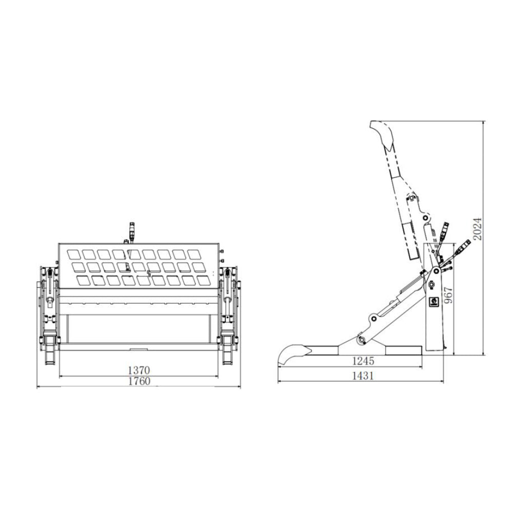 Skid Steer Two-Cylinder Pipe Pallet Fork Grapple