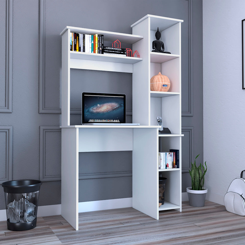 Desk Logan, Five Cubbies, Light Oak Finish