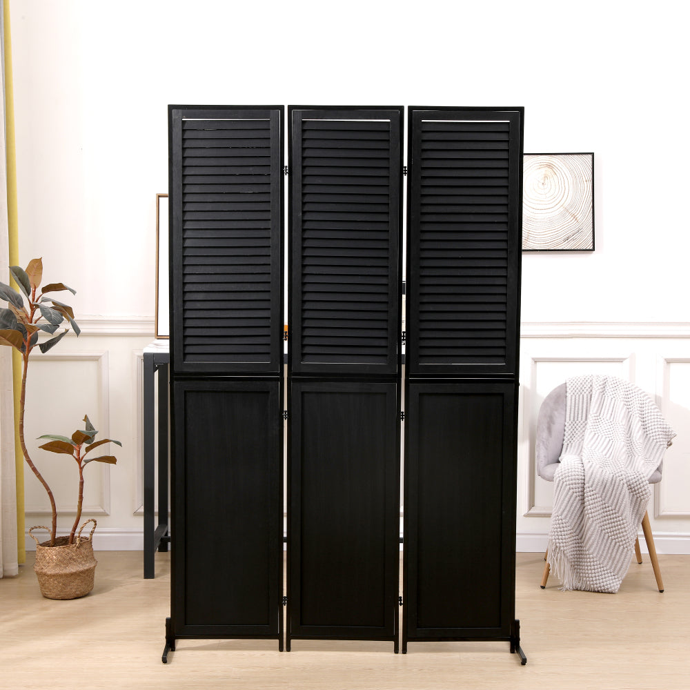 3 Panel Room Dividers and Folding Privacy Screen Natural Wooden Room Partitions 6ft Wall Divider for Room Separation (Natural)