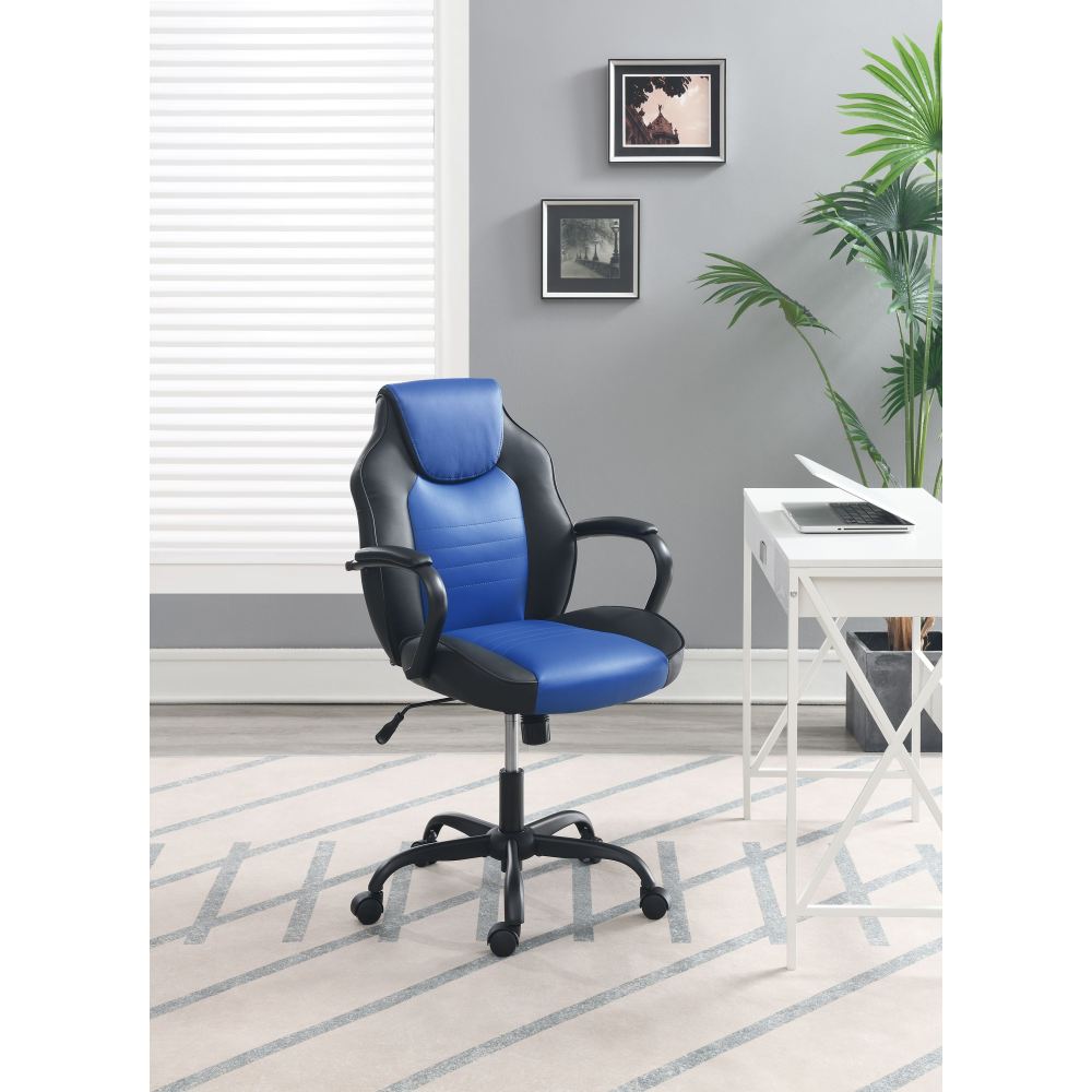 OFFICE CHAIR in Black Faux Leather