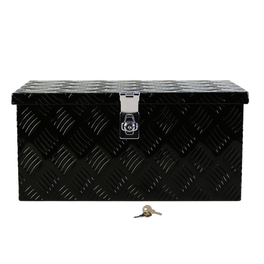 60.2"(L) x 12.2"(W) x 14.4"(H) Pickup Truck Bed Tool Box Trailer Tool Box for Bed of Truck,Aluminum Stripes Toolbox for Truck RV Tralier,Chrome Latch,Black Surface