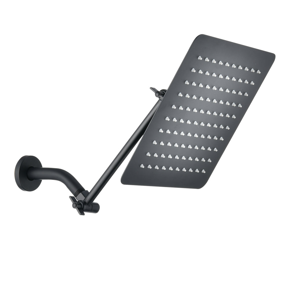 10" Square Rainfall & High Pressure Stainless Steel Bath Shower head  Matte Black