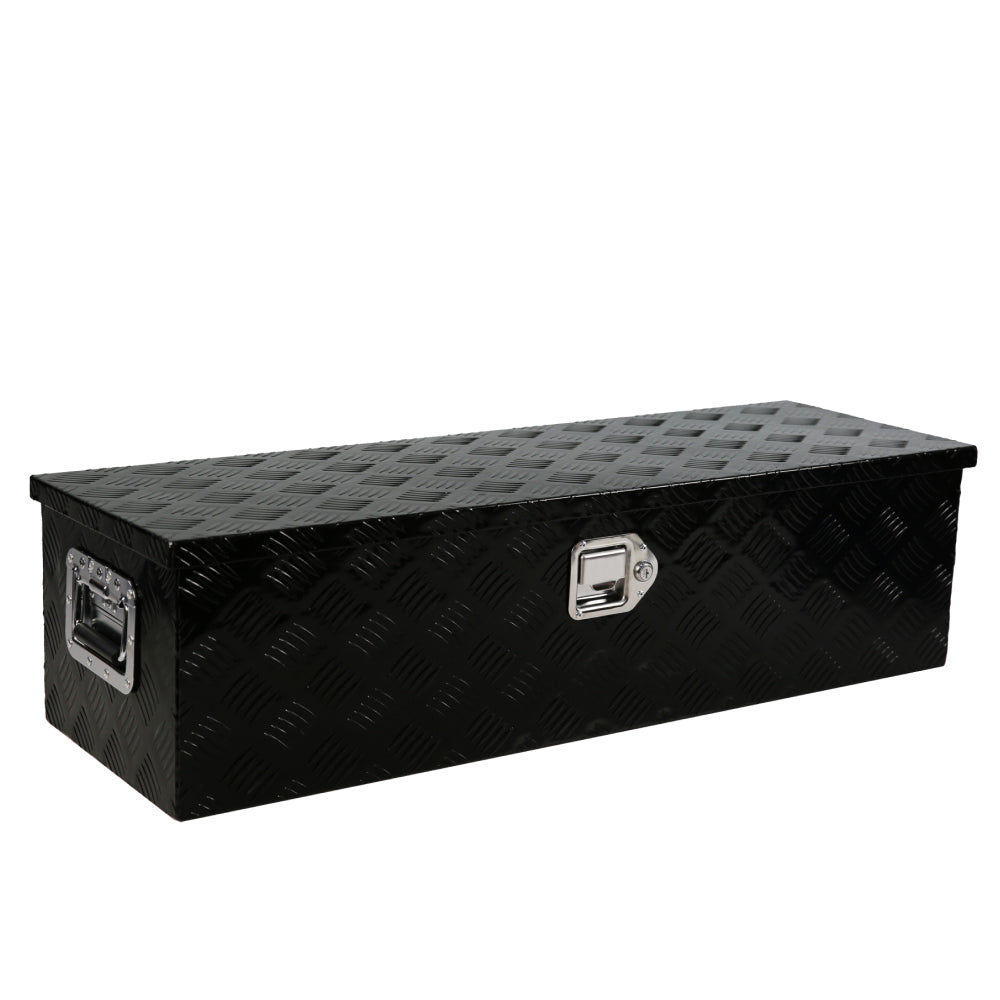 60.2"(L) x 12.2"(W) x 14.4"(H) Pickup Truck Bed Tool Box Trailer Tool Box for Bed of Truck,Aluminum Stripes Toolbox for Truck RV Tralier,Chrome Latch,Black Surface