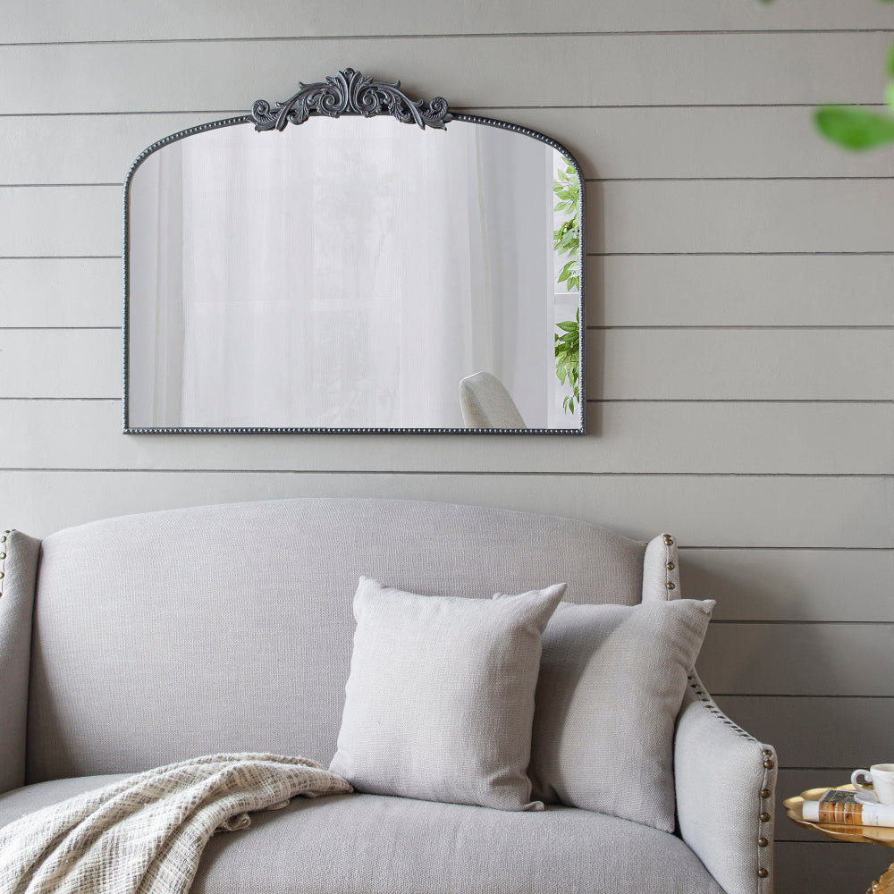 24" x 42" Gold Arch Mirror, Baroque Inspired Wall Decor for Bathroom Bedroom Living Room