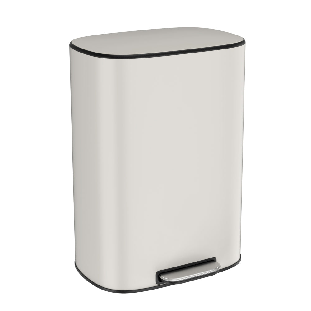 13 Gallon 50L Kitchen Foot Pedal Operated Soft Close Trash Can - Stainless Steel Ellipse Bustbin - S