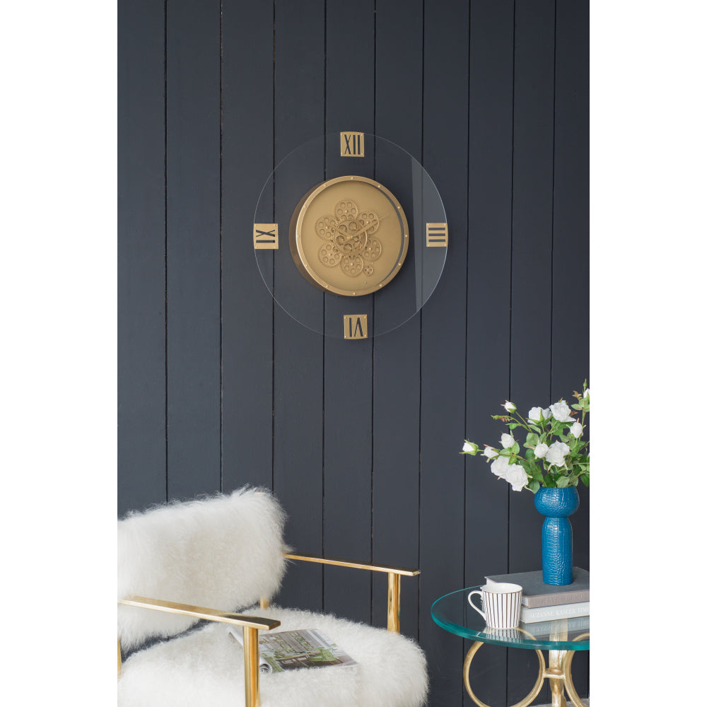 23.5" Round Moving Gear Roman Numeral Clock
