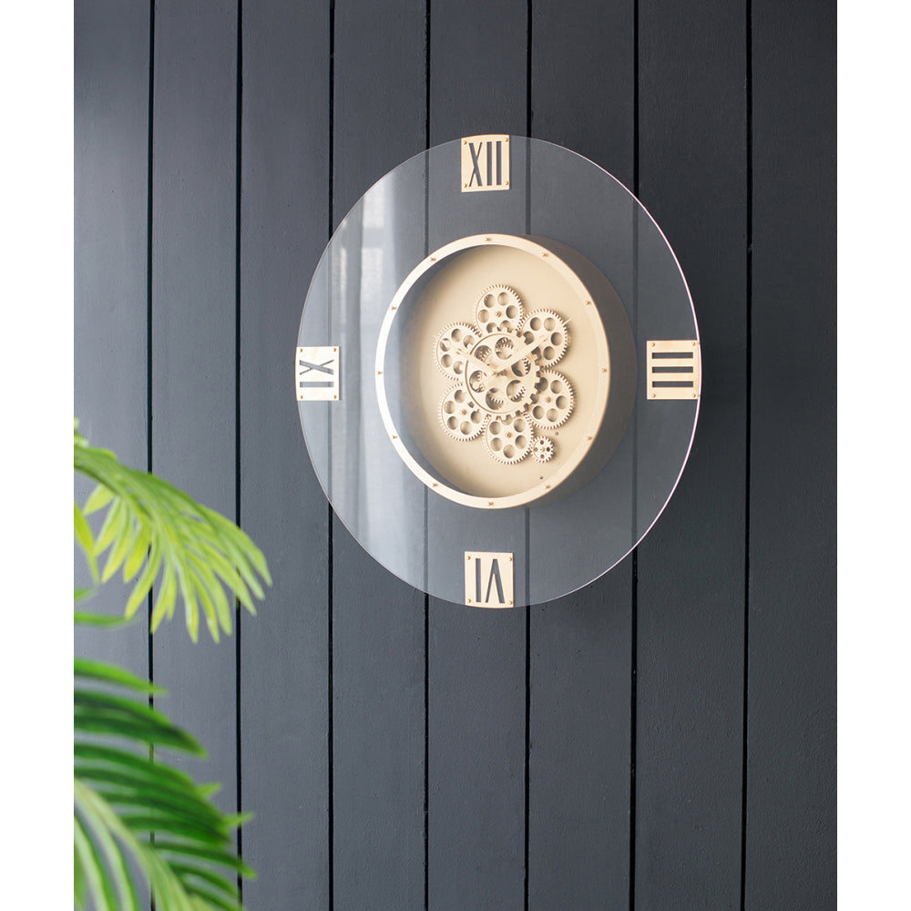 23.5" Round Moving Gear Roman Numeral Clock
