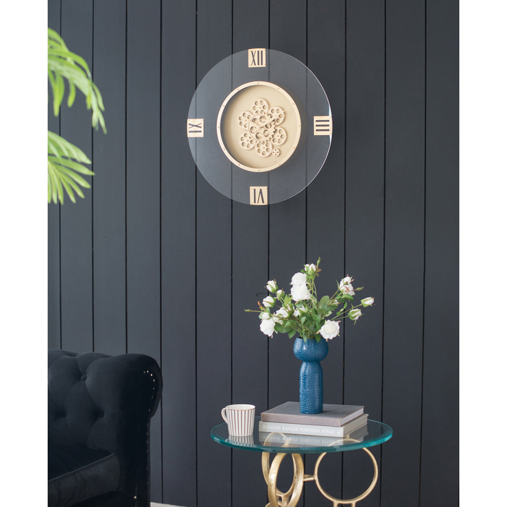 23.5" Round Moving Gear Roman Numeral Clock