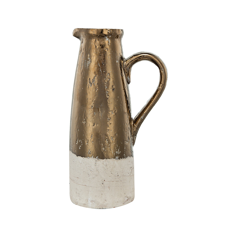 13x13x11" Round Sienna Brown Ceramic Accent Vase