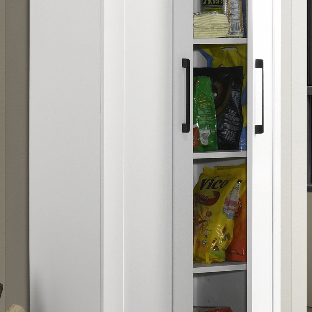 Evelyn 23" White Sleek Storage Cabinet with Framed Panel Design