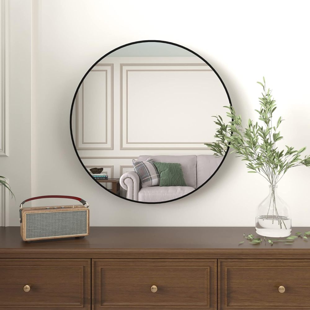 36 Inch Gold Metal Framed Round Bathrrom Mirror for Wall.(W2203134082)