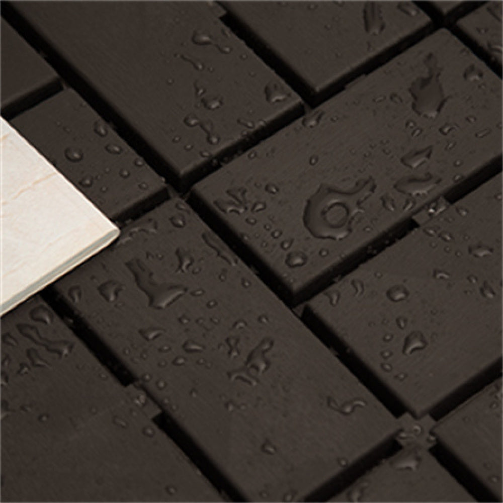 Patio Interlocking Deck Tiles, 12"x12" Square Composite Decking Tiles, Four Slat Plastic Outdoor Flooring Tile All Weather for Balcony Porch Backyard, (Brown, Pack of 36)