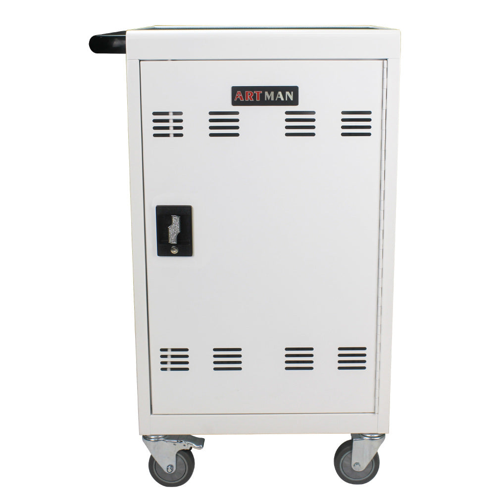 30+2Bay Mobile School Charging Cart Station for Chromebook, Tablet and Laptop Computer with Power Strip Included, Assembly Required-BLACK