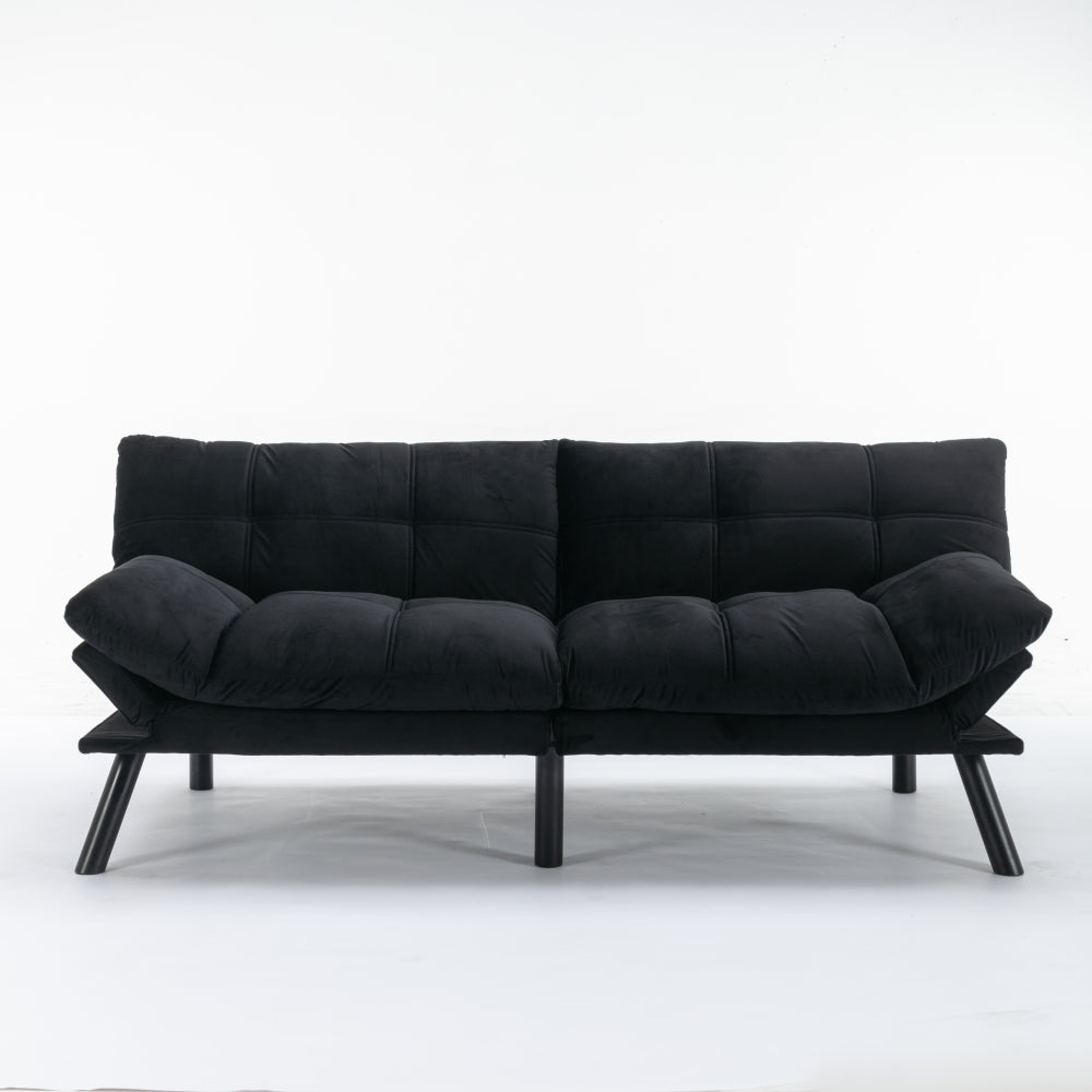 Leatehr Feeling Brown Convertible Folding Modern sofa Bed