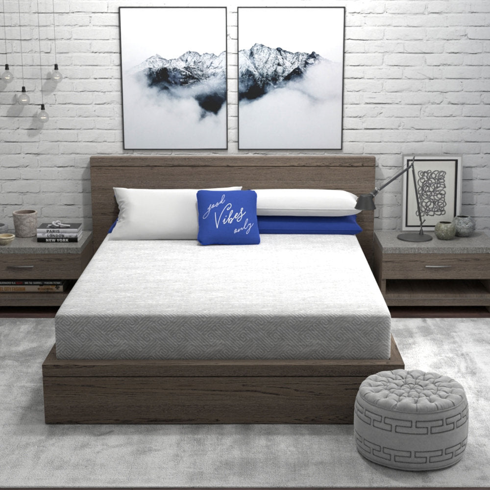Vibe 8" Heather Grey Memory Foam Mattress (Ultra Small Package) - Queen