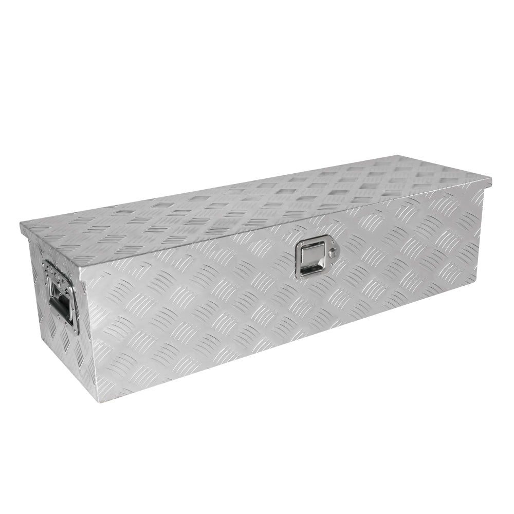 60.2"(L) x 12.2"(W) x 14.4"(H) Pickup Truck Bed Tool Box Trailer Tool Box for Bed of Truck,Aluminum Stripes Toolbox for Truck RV Tralier,Chrome Latch,Black Surface