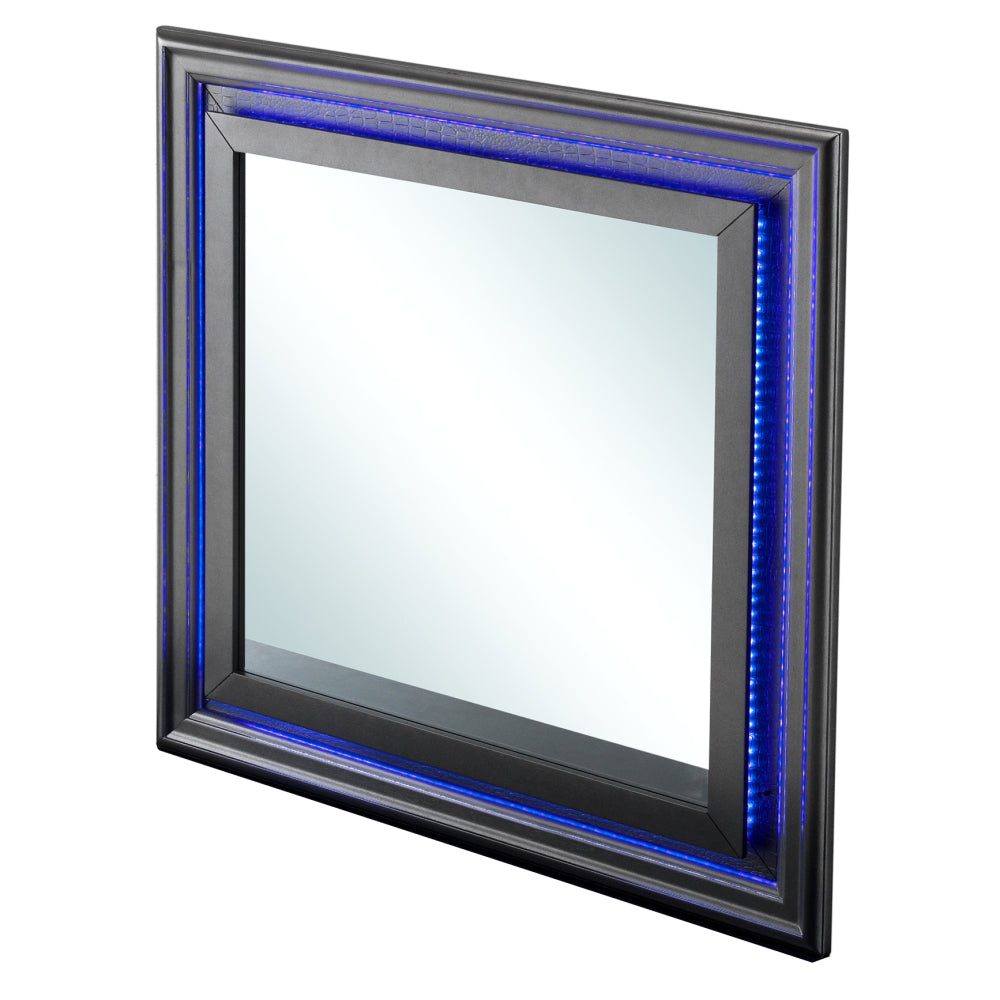 Elegant Transitional Mirror In Metallic Black