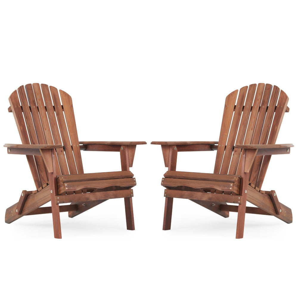 Wood Lounge Patio Chair for Garden Outdoor Wooden Folding Adirondack Chair Set of 2 Solid Cedar Wood Lounge Patio Chair for Garden, Lawn, Backyard,
