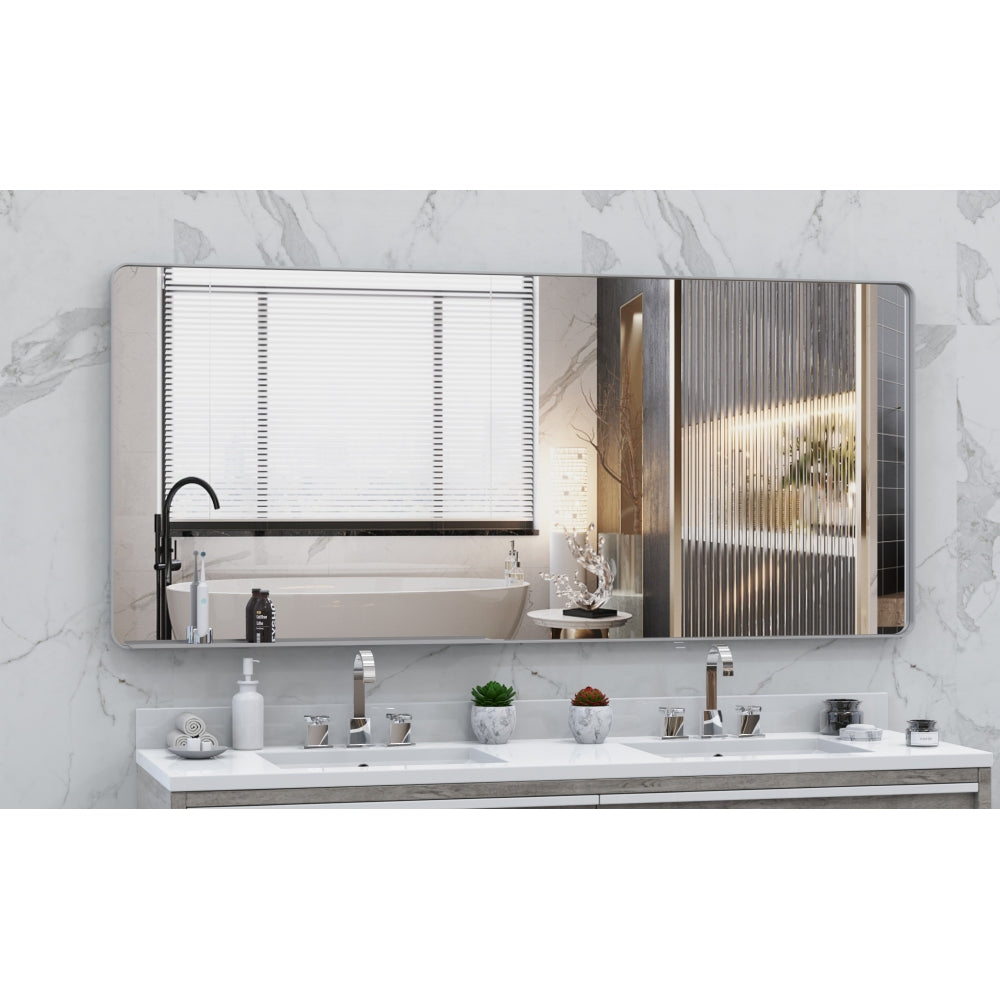36x24 inches Modern Black Bathroom Mirror with Aluminum Frame Vertical or Horizontal Hanging Decorative Wall Mirrors for Living Room Bedroom