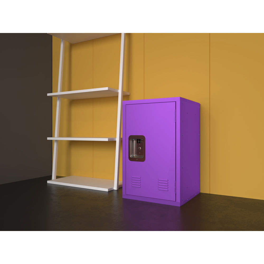 24" H Locker Storage Cabinet, Metal Locker Storage Cabinet with 1 Doors, Small Metal Locker,Lockable Storage Cabinet,for Employees,Office,Kids Locker - Assembly Required (Elegant Purple)