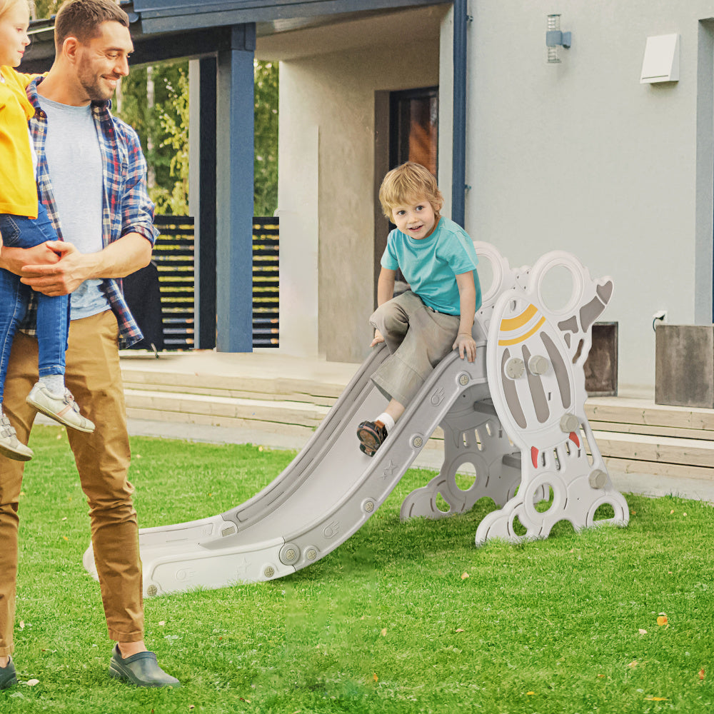 Kids Indoor Slide for Toddlers Ages 1.5-3, Small Toddler Slide, Space Toy Playset for Girls and Boys, Gray